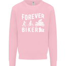 Motorbike Motorcycle Forever Biker Mens Sweatshirt Jumper Light Pink