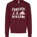 Motorbike Motorcycle Forever Biker Mens Sweatshirt Jumper Maroon