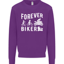Motorbike Motorcycle Forever Biker Mens Sweatshirt Jumper Purple