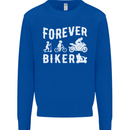 Motorbike Motorcycle Forever Biker Mens Sweatshirt Jumper Royal Blue