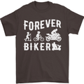 Motorbike Motorcycle Forever Biker Mens T-Shirt Cotton Gildan Dark Chocolate