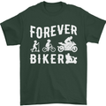 Motorbike Motorcycle Forever Biker Mens T-Shirt Cotton Gildan Forest Green