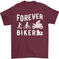 Motorbike Motorcycle Forever Biker Mens T-Shirt Cotton Gildan Maroon