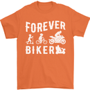 Motorbike Motorcycle Forever Biker Mens T-Shirt Cotton Gildan Orange