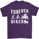 Motorbike Motorcycle Forever Biker Mens T-Shirt Cotton Gildan Purple