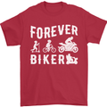 Motorbike Motorcycle Forever Biker Mens T-Shirt Cotton Gildan Red