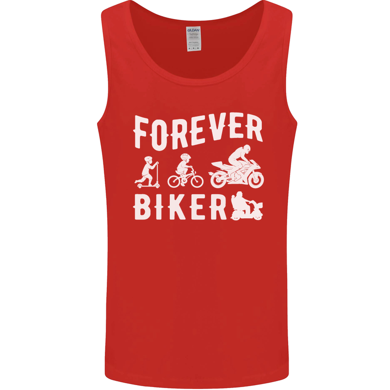 Motorbike Motorcycle Forever Biker Mens Vest Tank Top Red