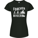 Motorbike Motorcycle Forever Biker Womens Petite Cut T-Shirt Black