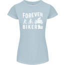 Motorbike Motorcycle Forever Biker Womens Petite Cut T-Shirt Light Blue