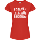 Motorbike Motorcycle Forever Biker Womens Petite Cut T-Shirt Red