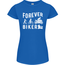 Motorbike Motorcycle Forever Biker Womens Petite Cut T-Shirt Royal Blue