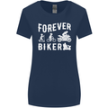 Motorbike Motorcycle Forever Biker Womens Wider Cut T-Shirt Navy Blue