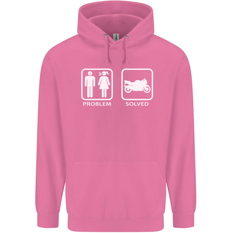 Motorbike Problem Solved Biker Motorcycle Mens 80% Cotton Hoodie Azelea