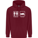 Motorbike Problem Solved Biker Motorcycle Mens 80% Cotton Hoodie Maroon