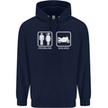 Motorbike Problem Solved Biker Motorcycle Mens 80% Cotton Hoodie Navy Blue