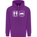 Motorbike Problem Solved Biker Motorcycle Mens 80% Cotton Hoodie Purple