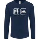 Motorbike Problem Solved Biker Motorcycle Mens Long Sleeve T-Shirt Navy Blue