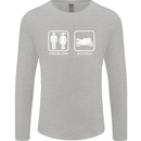 Motorbike Problem Solved Biker Motorcycle Mens Long Sleeve T-Shirt Sports Grey