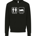 Motorbike Problem Solved Biker Motorcycle Mens Sweatshirt Jumper Black
