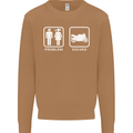 Motorbike Problem Solved Biker Motorcycle Mens Sweatshirt Jumper Caramel Latte