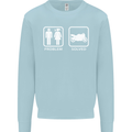 Motorbike Problem Solved Biker Motorcycle Mens Sweatshirt Jumper Light Blue