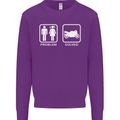 Motorbike Problem Solved Biker Motorcycle Mens Sweatshirt Jumper Purple