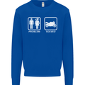 Motorbike Problem Solved Biker Motorcycle Mens Sweatshirt Jumper Royal Blue