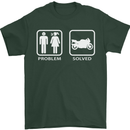 Motorbike Problem Solved Biker Motorcycle Mens T-Shirt Cotton Gildan Forest Green