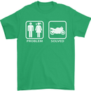 Motorbike Problem Solved Biker Motorcycle Mens T-Shirt Cotton Gildan Irish Green