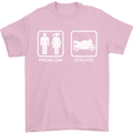 Motorbike Problem Solved Biker Motorcycle Mens T-Shirt Cotton Gildan Light Pink