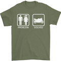 Motorbike Problem Solved Biker Motorcycle Mens T-Shirt Cotton Gildan Military Green
