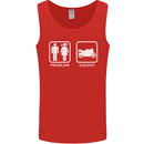 Motorbike Problem Solved Biker Motorcycle Mens Vest Tank Top Red