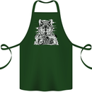 Motorbike Wolf Biker Motorcycle Motorbike Cotton Apron 100% Organic Forest Green