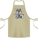 Motorbike Wolf Biker Motorcycle Motorbike Cotton Apron 100% Organic Khaki