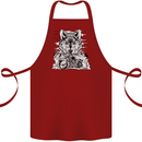Motorbike Wolf Biker Motorcycle Motorbike Cotton Apron 100% Organic Maroon