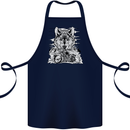 Motorbike Wolf Biker Motorcycle Motorbike Cotton Apron 100% Organic Navy Blue