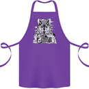 Motorbike Wolf Biker Motorcycle Motorbike Cotton Apron 100% Organic Purple