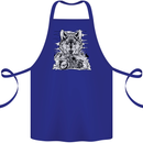 Motorbike Wolf Biker Motorcycle Motorbike Cotton Apron 100% Organic Royal Blue