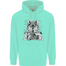 Motorbike Wolf Biker Motorcycle Motorbike Mens 80% Cotton Hoodie Peppermint