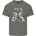 Motorbike Wolf Biker Motorcycle Motorbike Mens Cotton T-Shirt Tee Top Charcoal
