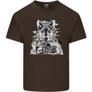 Motorbike Wolf Biker Motorcycle Motorbike Mens Cotton T-Shirt Tee Top Dark Chocolate