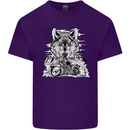 Motorbike Wolf Biker Motorcycle Motorbike Mens Cotton T-Shirt Tee Top Purple