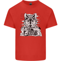 Motorbike Wolf Biker Motorcycle Motorbike Mens Cotton T-Shirt Tee Top Red