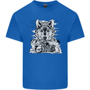 Motorbike Wolf Biker Motorcycle Motorbike Mens Cotton T-Shirt Tee Top Royal Blue