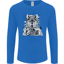 Motorbike Wolf Biker Motorcycle Motorbike Mens Long Sleeve T-Shirt Royal Blue