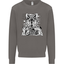 Motorbike Wolf Biker Motorcycle Motorbike Mens Sweatshirt Jumper Charcoal