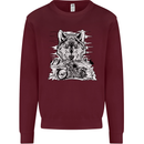 Motorbike Wolf Biker Motorcycle Motorbike Mens Sweatshirt Jumper Maroon