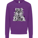 Motorbike Wolf Biker Motorcycle Motorbike Mens Sweatshirt Jumper Purple