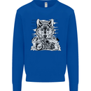 Motorbike Wolf Biker Motorcycle Motorbike Mens Sweatshirt Jumper Royal Blue
