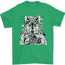 Motorbike Wolf Biker Motorcycle Motorbike Mens T-Shirt Cotton Gildan Irish Green